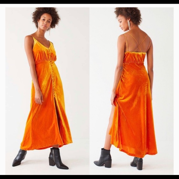 Urban Outfitters Dresses & Skirts - UO Lady Lava Button Velvet Crush Dress